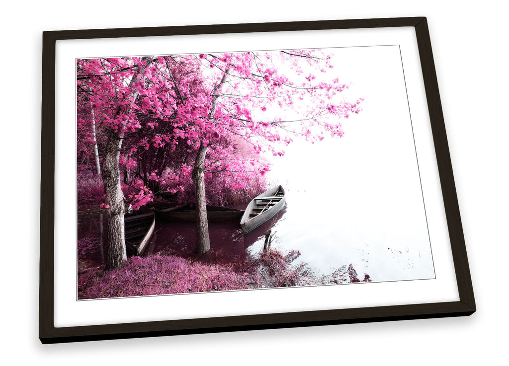 Blossom Trees Landscape Scene Framed