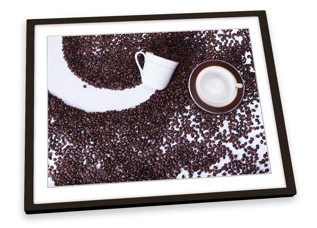 Coffee Beans Silhouette Framed