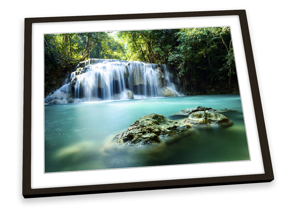 Paradise Waterfall Tropical Forest Framed