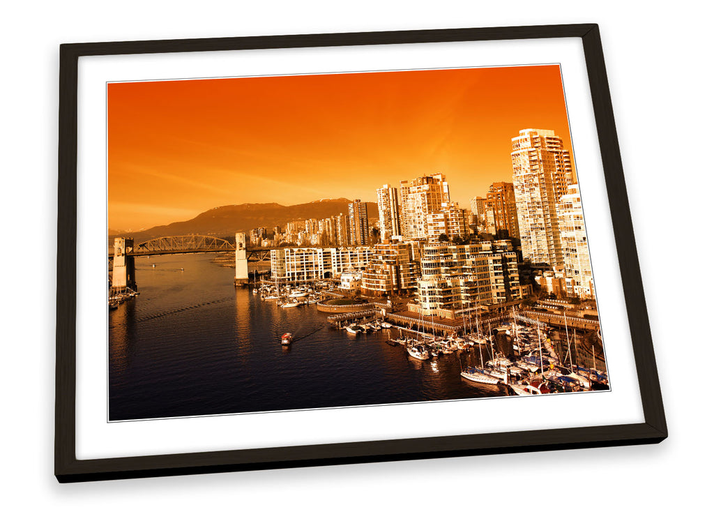 Vancouver Canada Skyline Framed