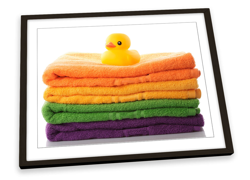 Bathroom Towels Rubber Duck Framed