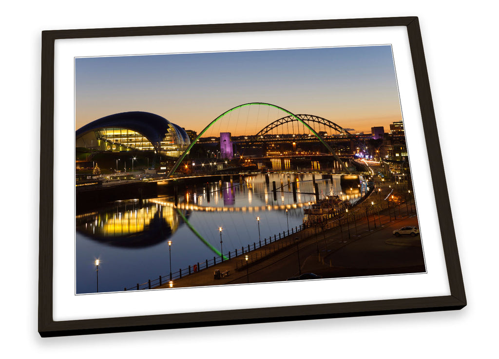 Newcastle Tyne Bridge River Framed