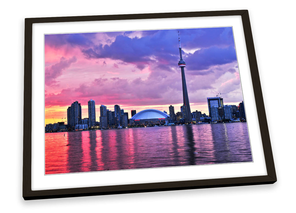 Toronto Skyline City Sunset Canada Framed