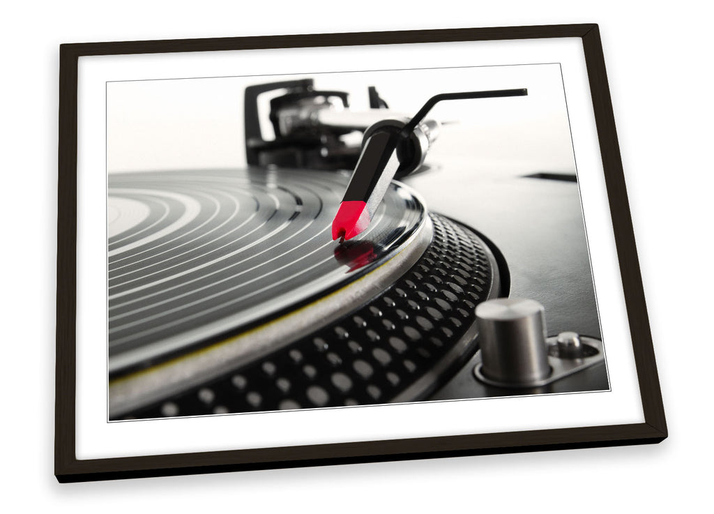 DJ Turntables Decks Music Framed