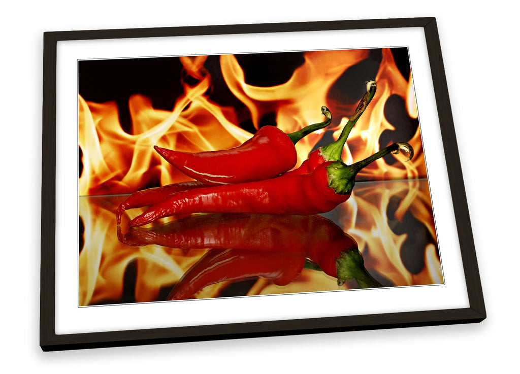 Red Hot Chilli Flames Framed