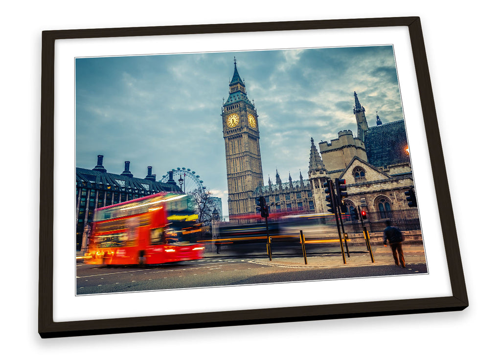 London Red Bus Big Ben Framed