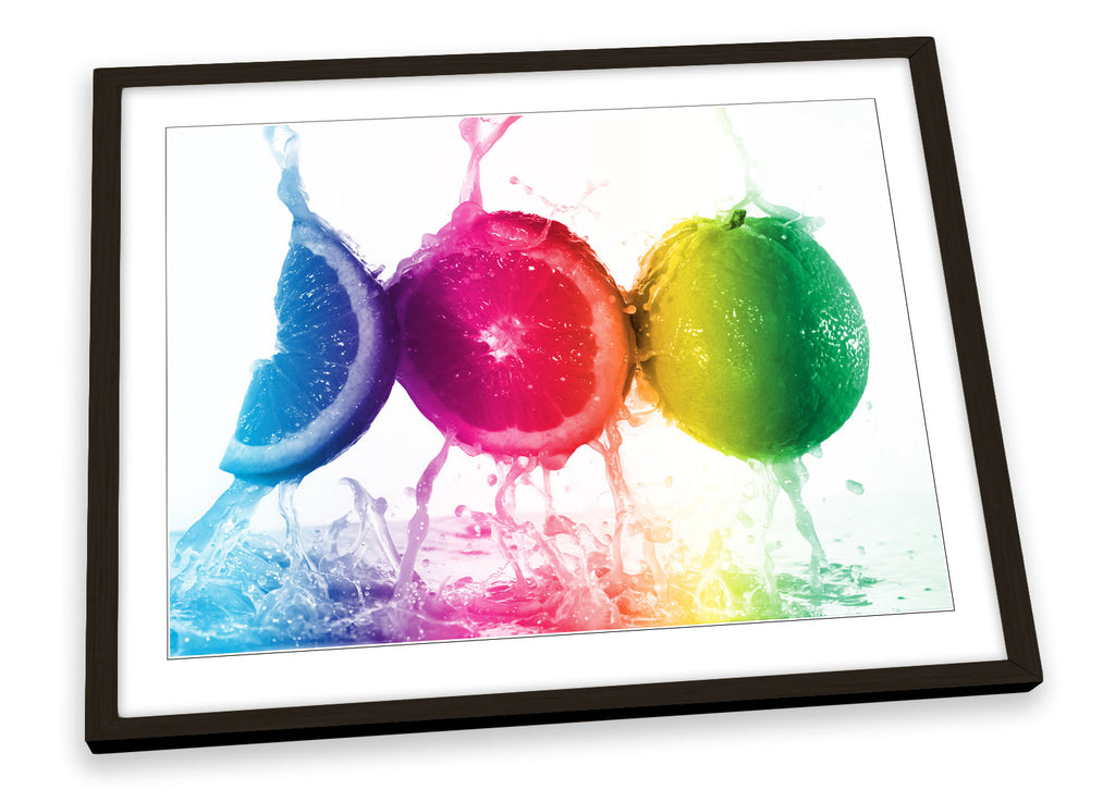 Rainbow Fruit Slices Kitchen Framed