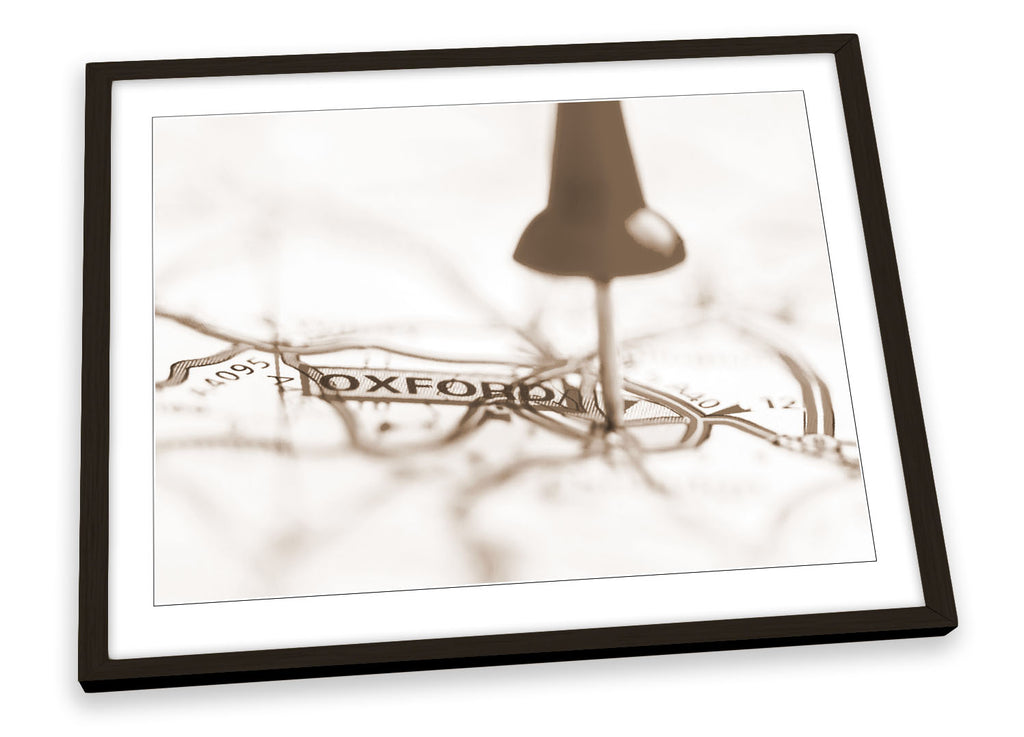 Map of Oxford City Framed