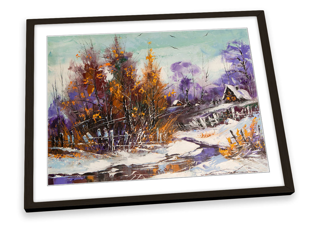 Winter Forest Countryside Framed