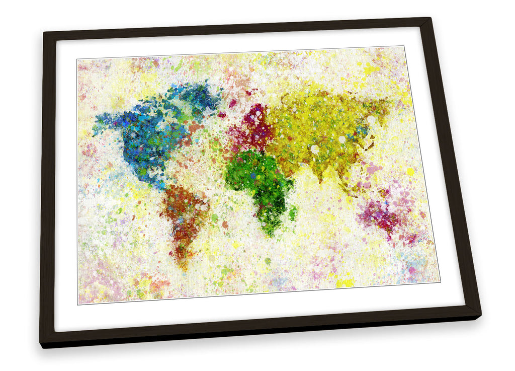 Abstract Map of the World Framed