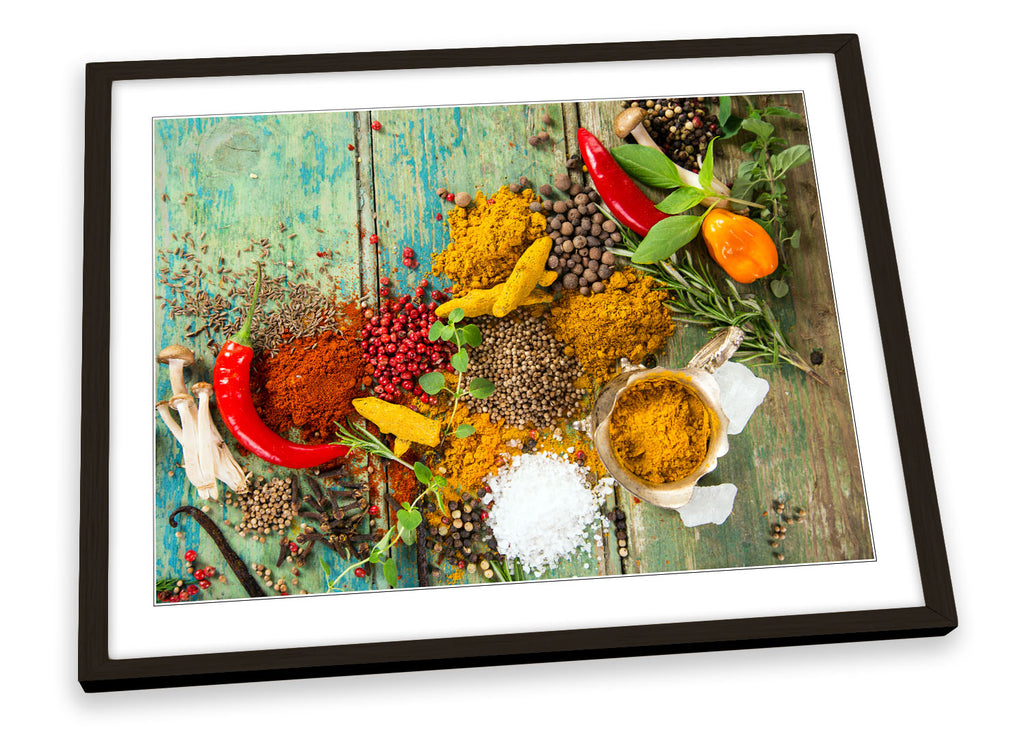 Spices Kitchen Herbs Food Framed