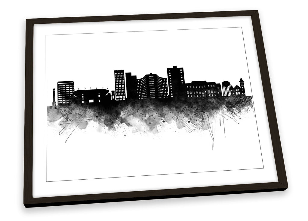 Tuscaloosa Abstract City Skyline Black Framed