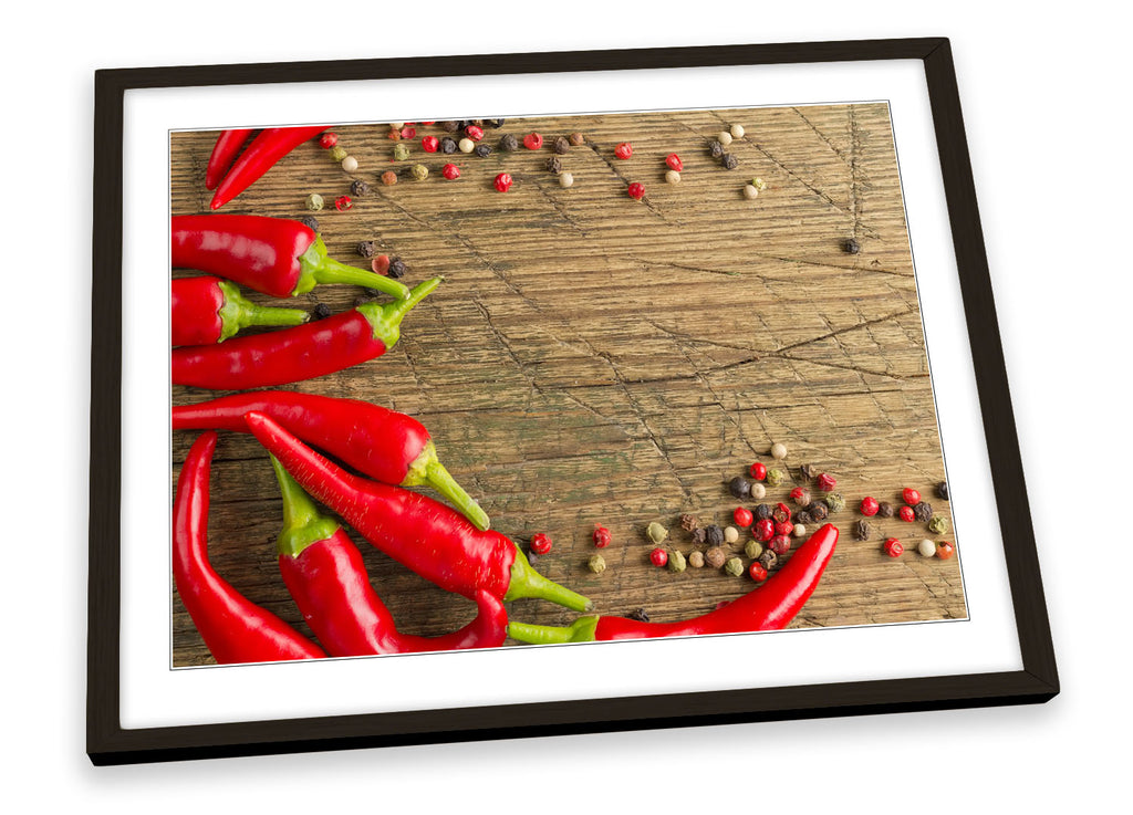 Hot Red Chilli Kitchen Framed