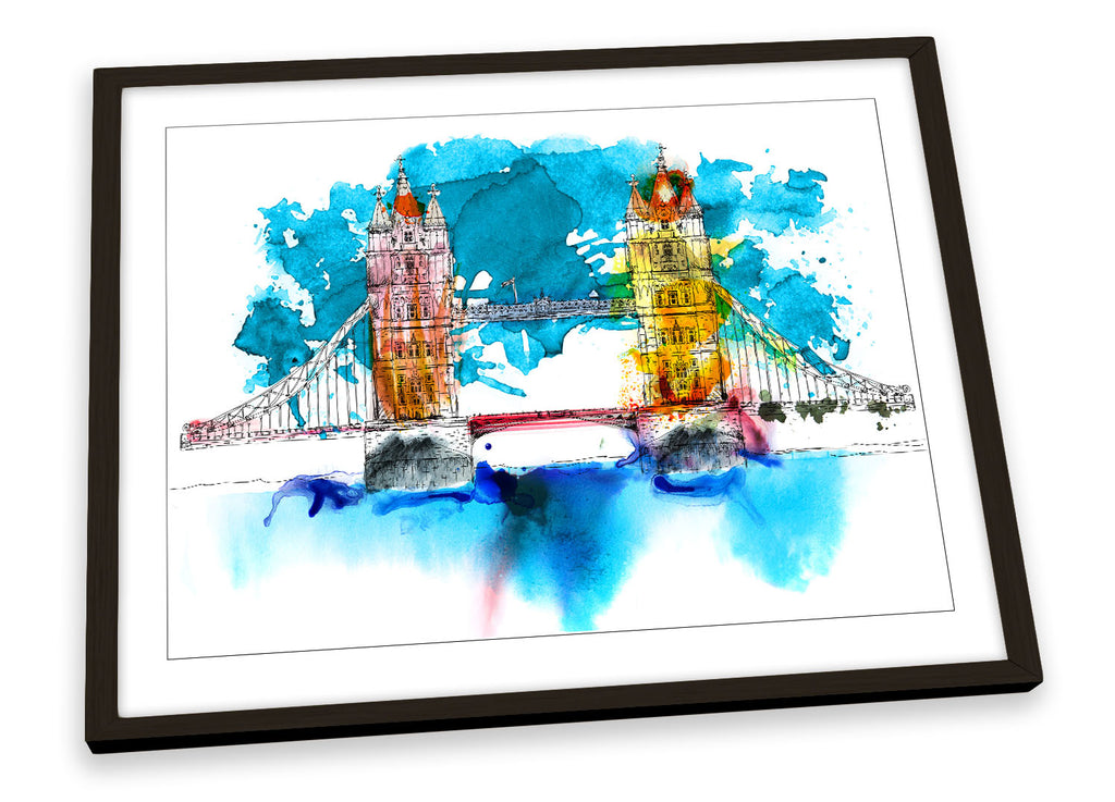 Tower Bridge London Blue Framed