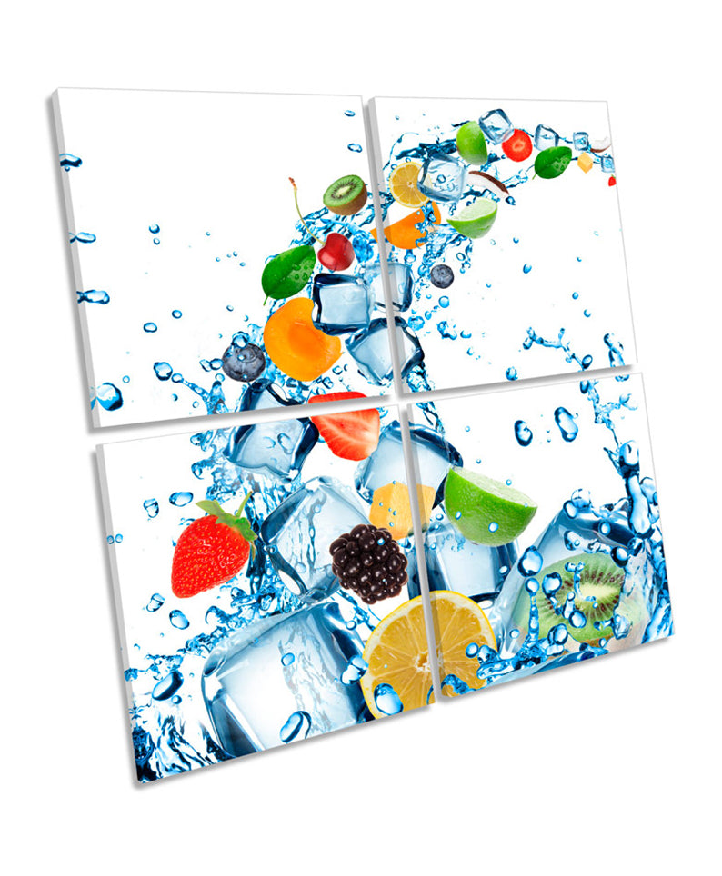 Fruit Water Splash Ice Cubes Kitchen