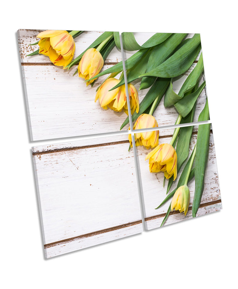 Tulip Flowers on Floorboards
