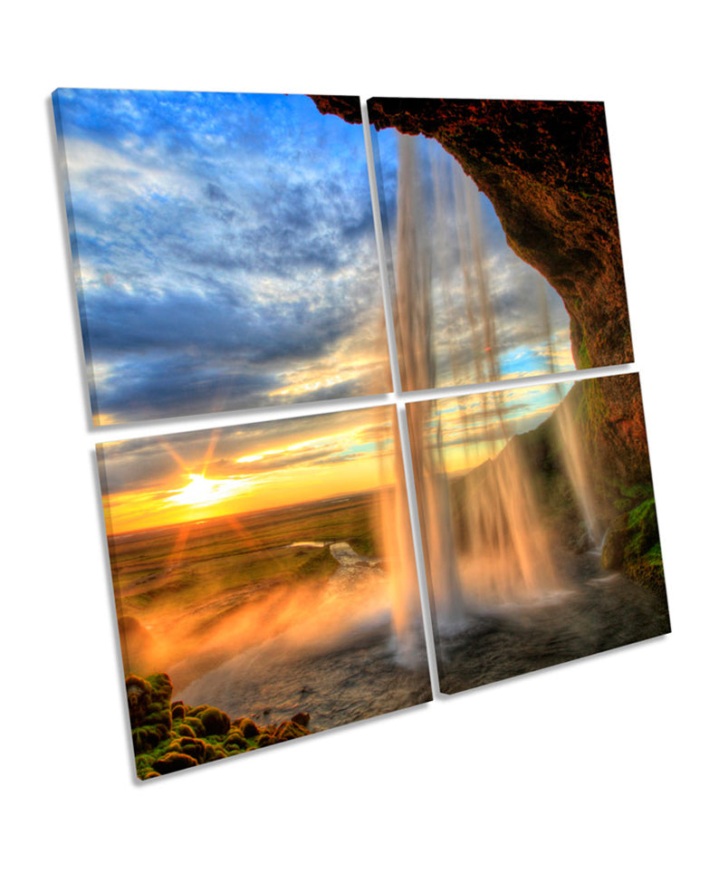 Iceland Sunset Waterfall