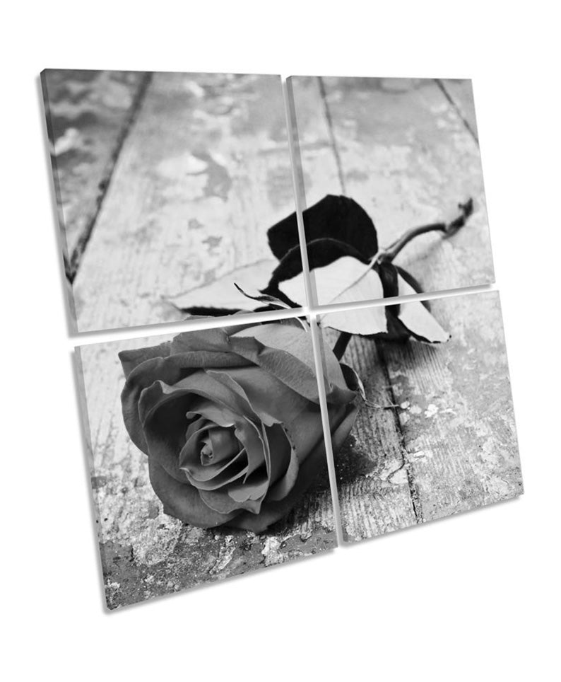 Vintage Rose Floral Flower Love B&W
