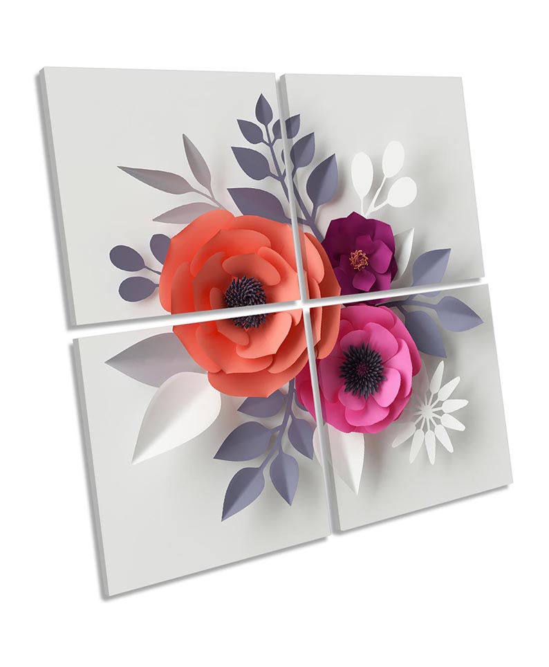 Floral Paper Poppy Flowers Red