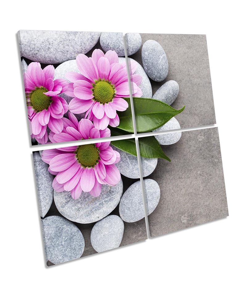 Wellness Spa Stones Flowers Pink