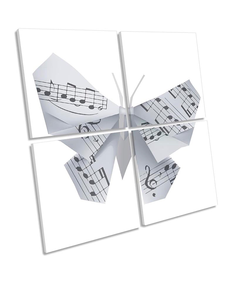 Butterfly Musical Notes White
