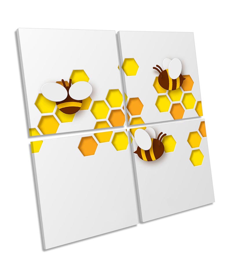 Bee Honeycomb Geometric Orange