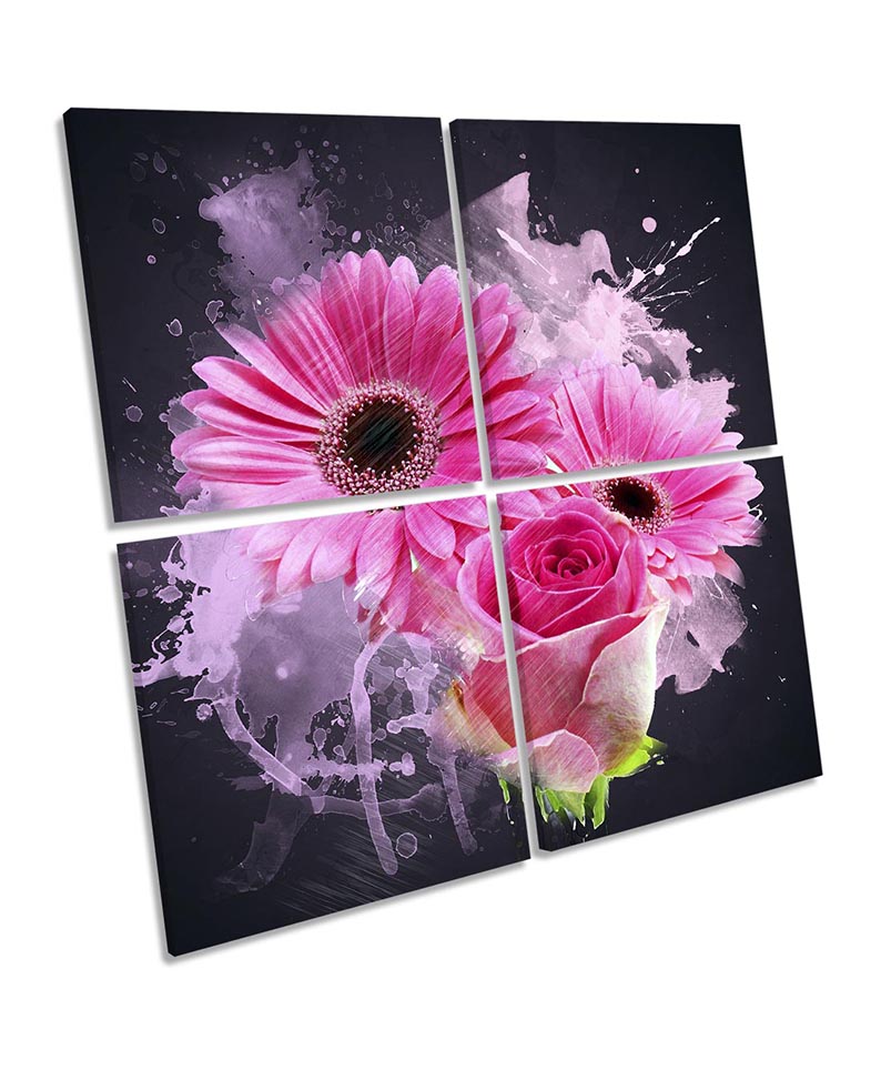 Grunge Gerbera Daisy Flowers Pink