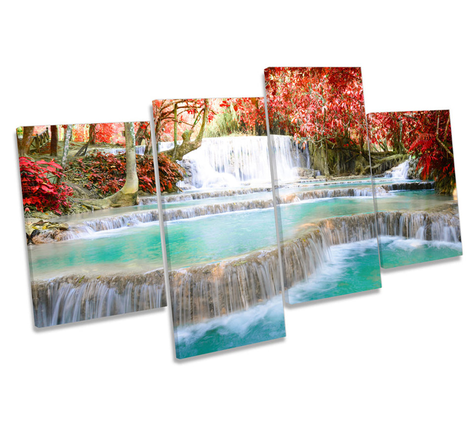 Floral Forest Waterfall Landscape