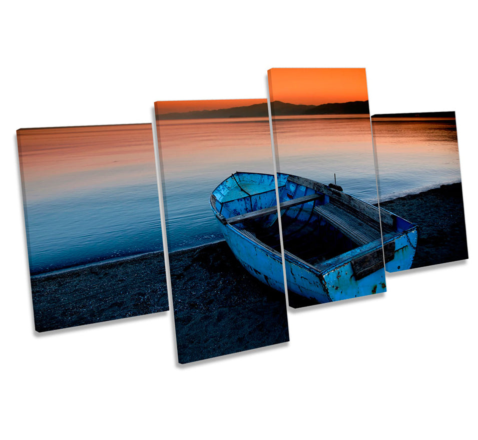 Sunset Beach Boat Seascape