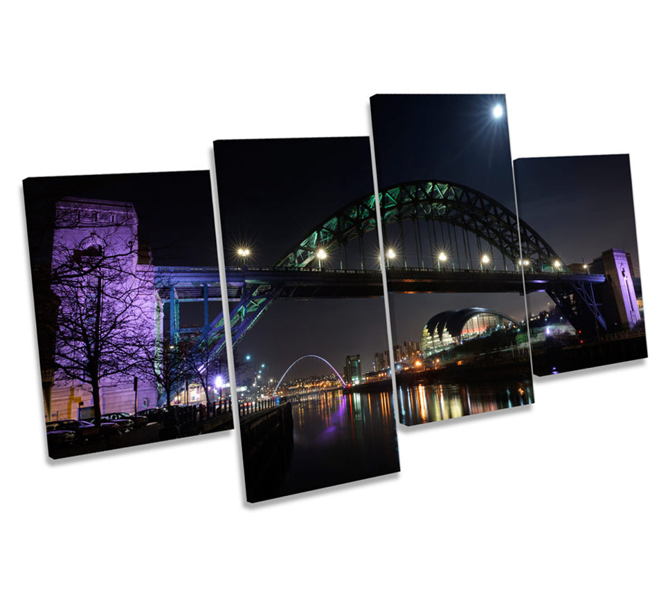 Tyne Bridge Newcastle Night City