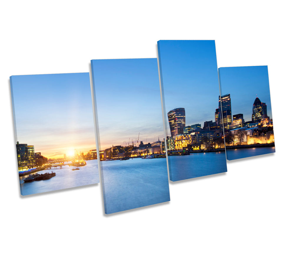 London Skyline City Sunset Blue
