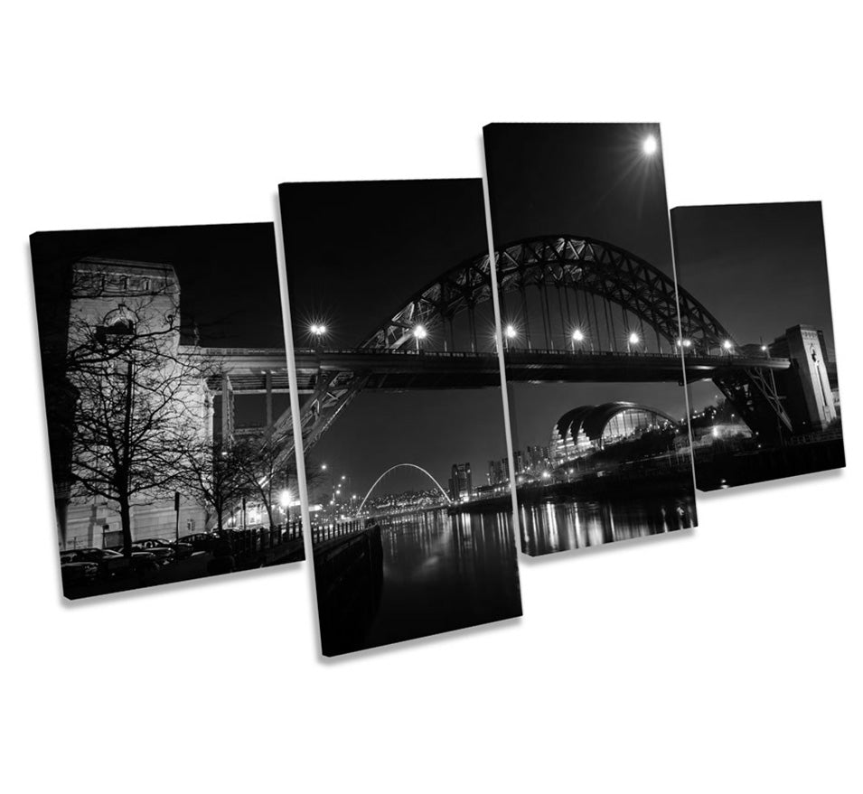 Tyne Bridge Newcastle Night B&W
