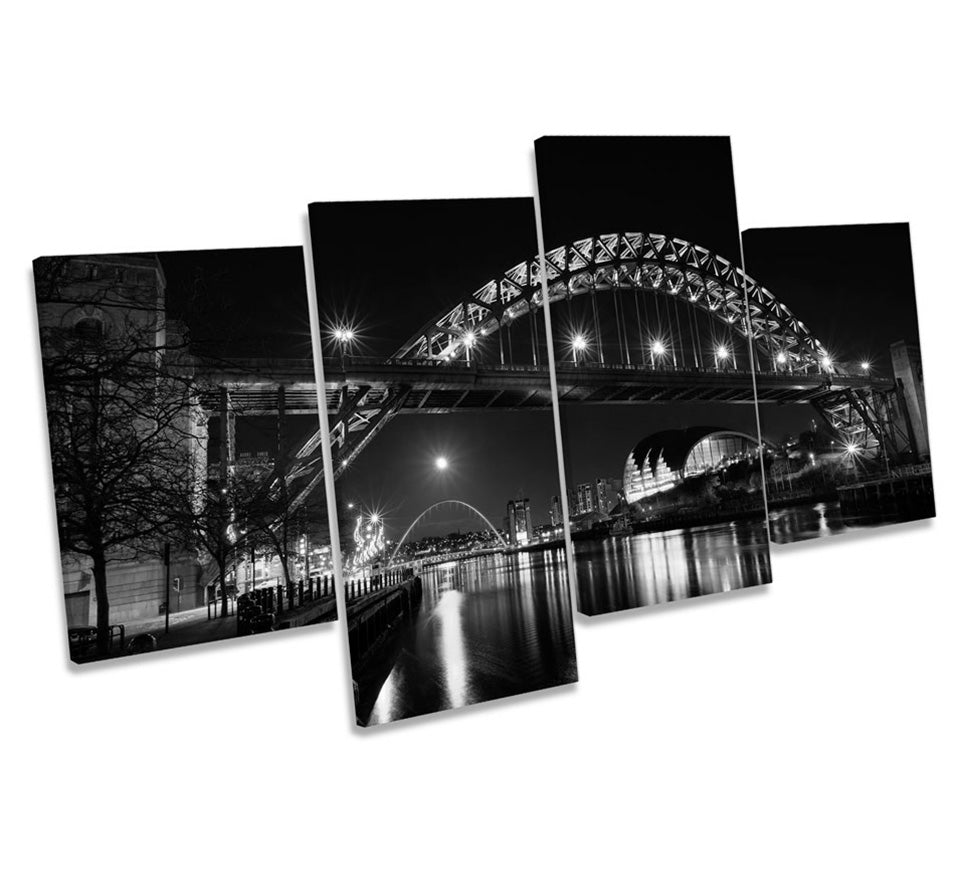 Newcastle River Tyne Bridge City B&W