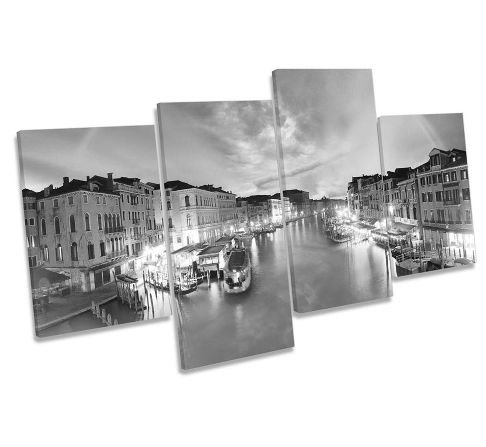 Venice Grand Canal Rialto Bridge B&W