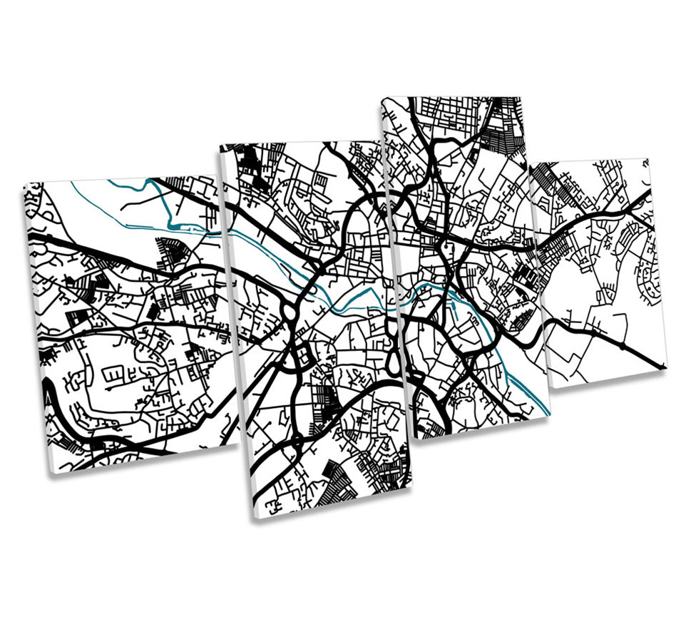 Leeds Map City Minimalistic Modern