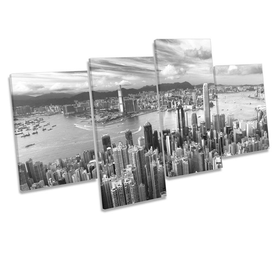 Hong Kong City Skyline B&W