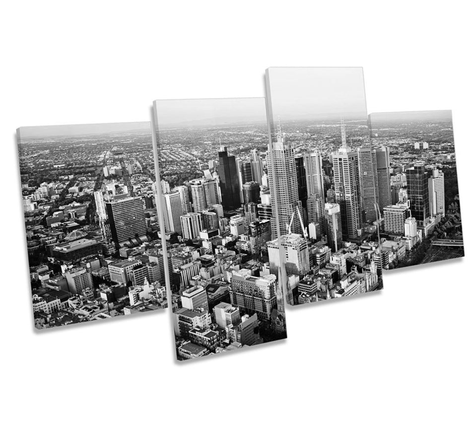 Melbourne Skyline City B&W