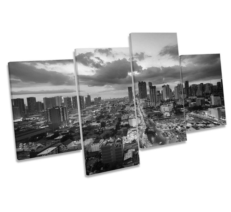 Manila Philippines Asia Skyline B&W