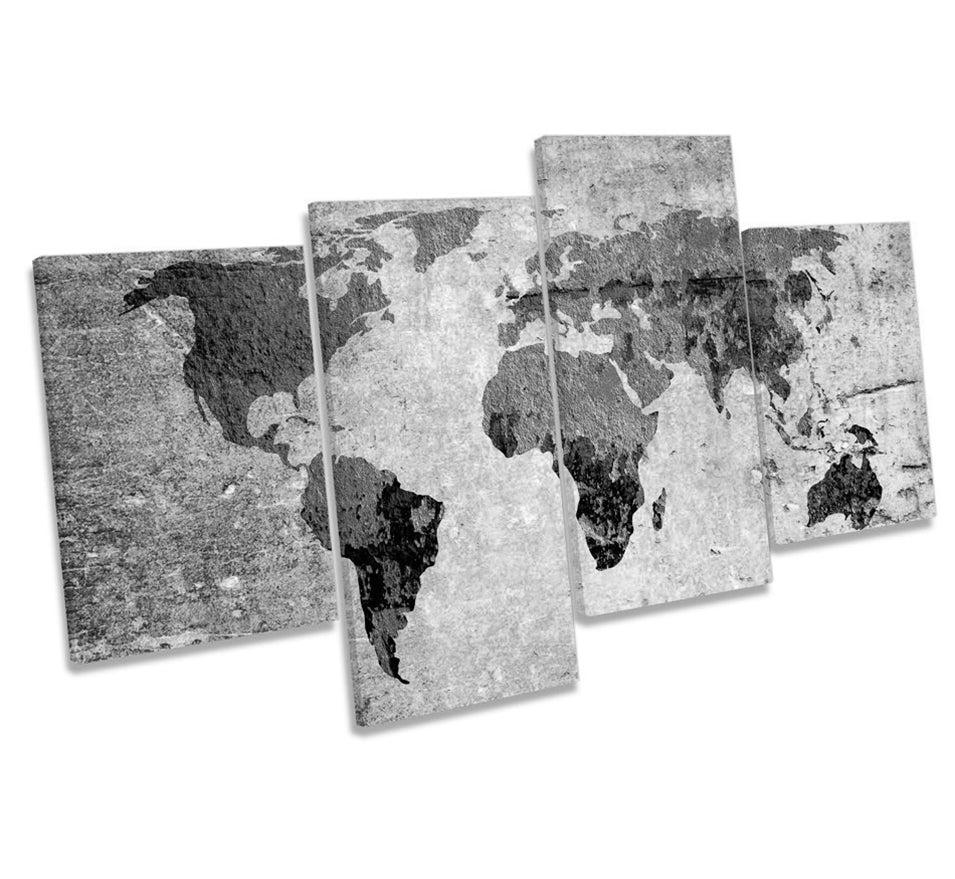 World of the Map Distressed B&W