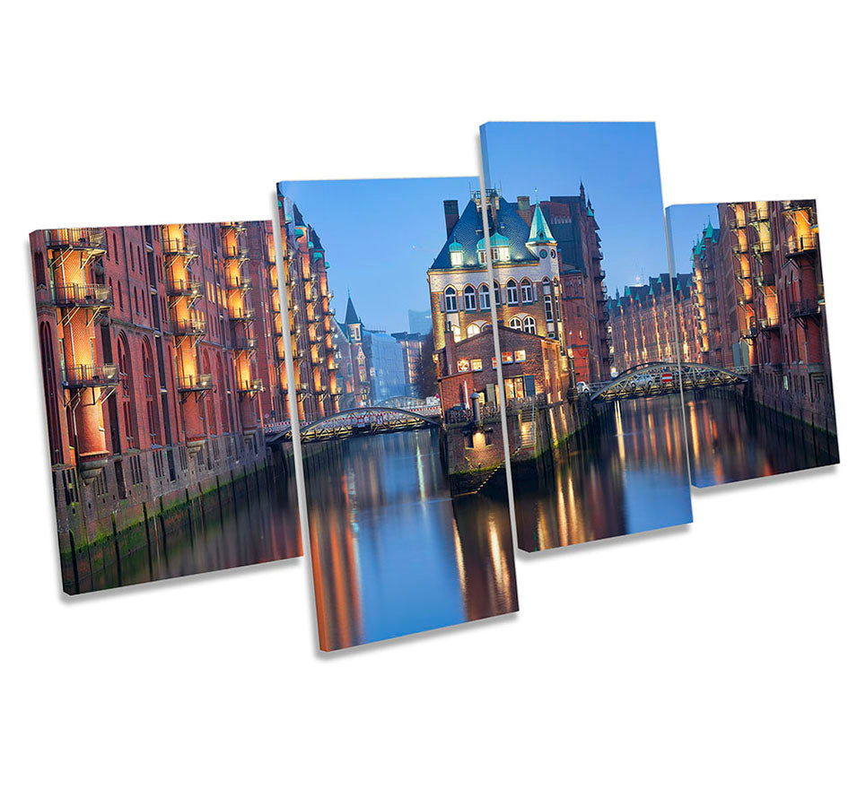 Hamburg Canal Cityscape