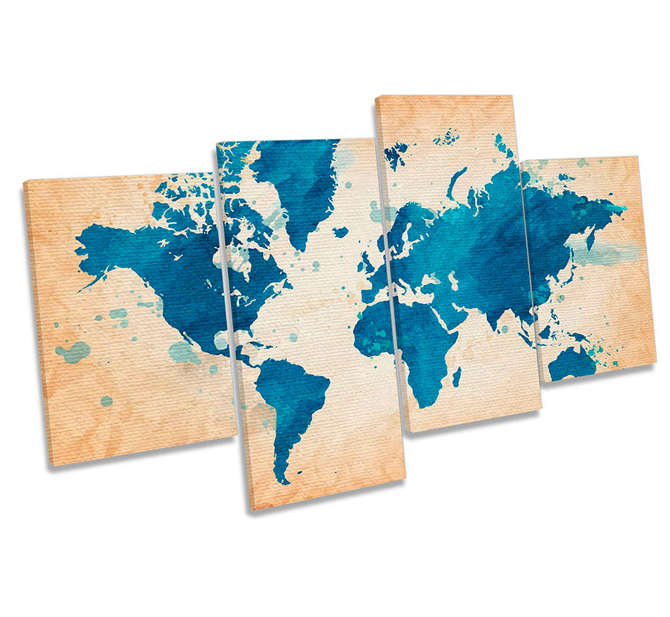 Map World Blue Grunge