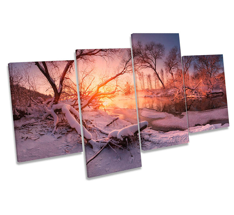 Winter Snow Landscape Dusk