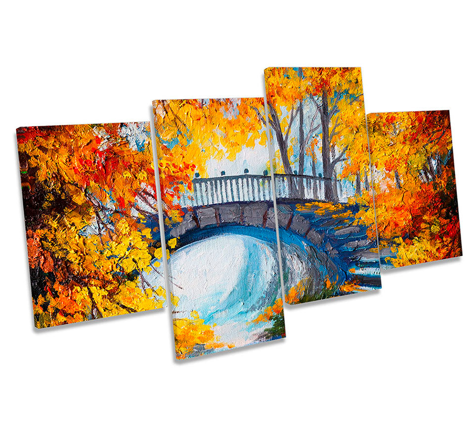 Orange Bridge Autumn Landscape