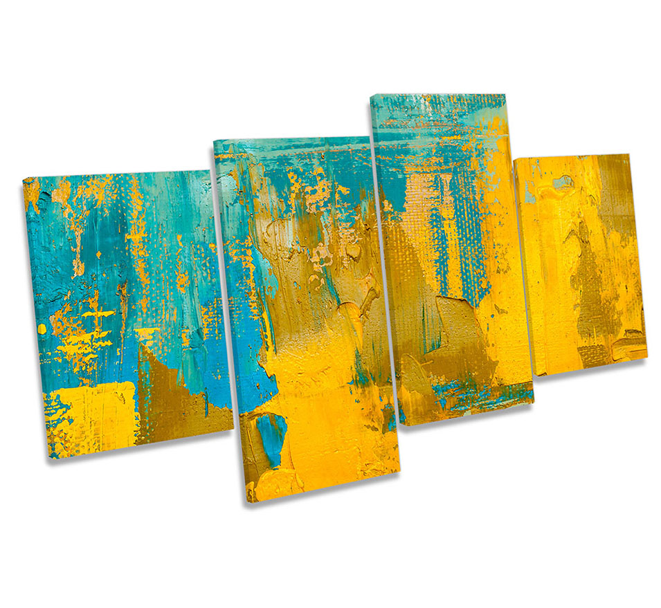 Turquoise Yellow Abstract Grunge