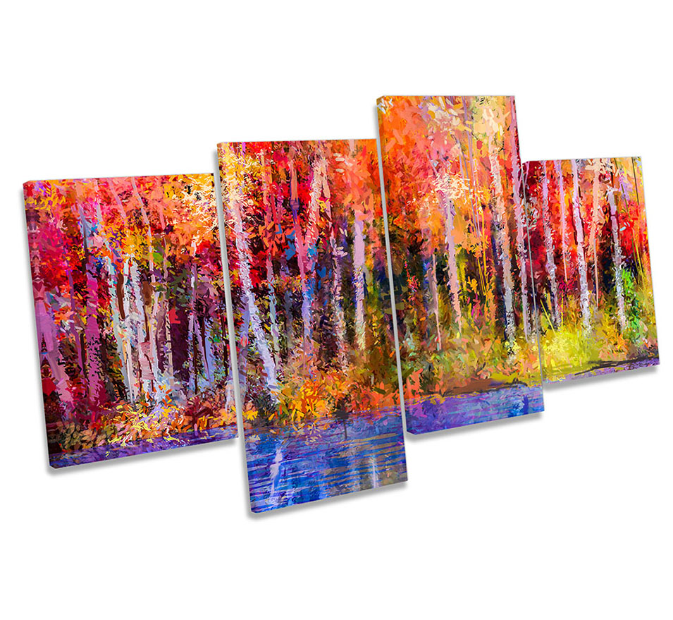 Abstract Autumn Forest Trees