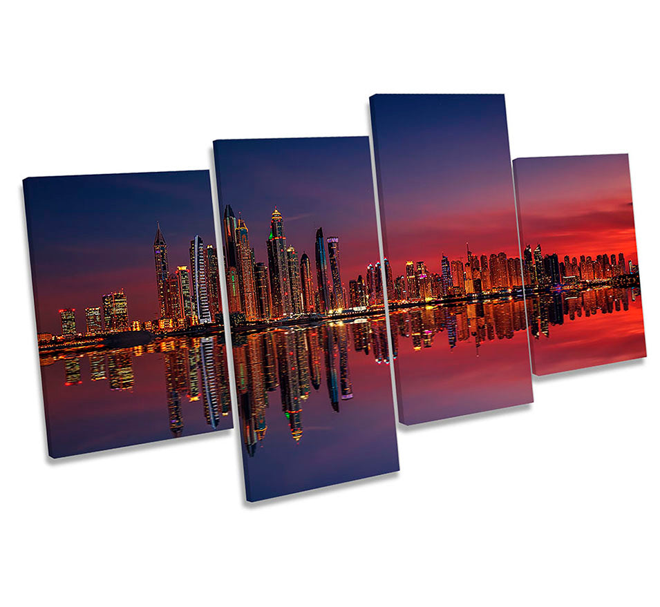 Sunset Dubai Marina Cityscape