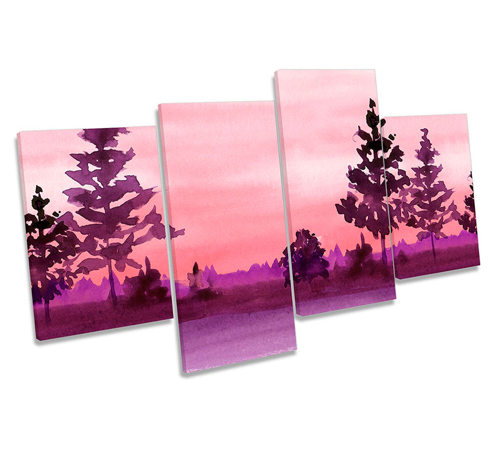 Pink Landscape Purple Trees