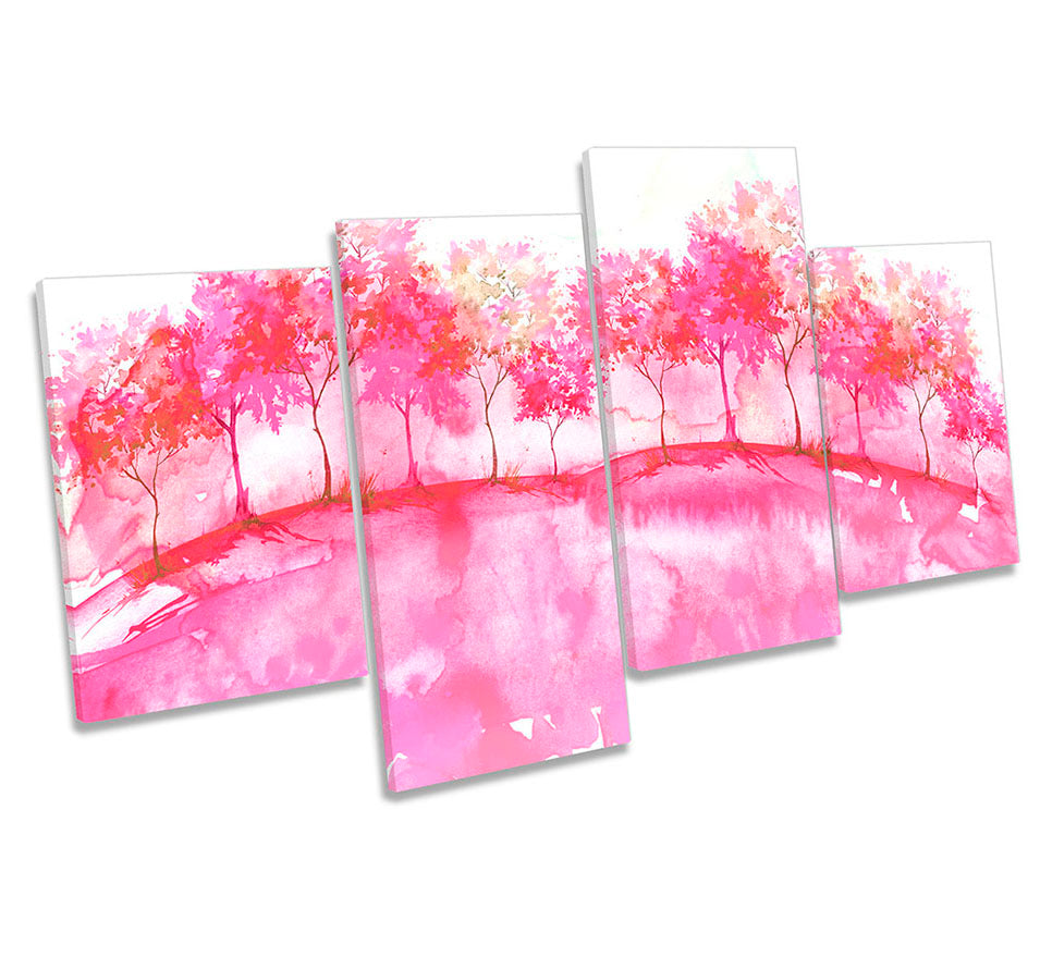 Pink Landscape Abstract Trees