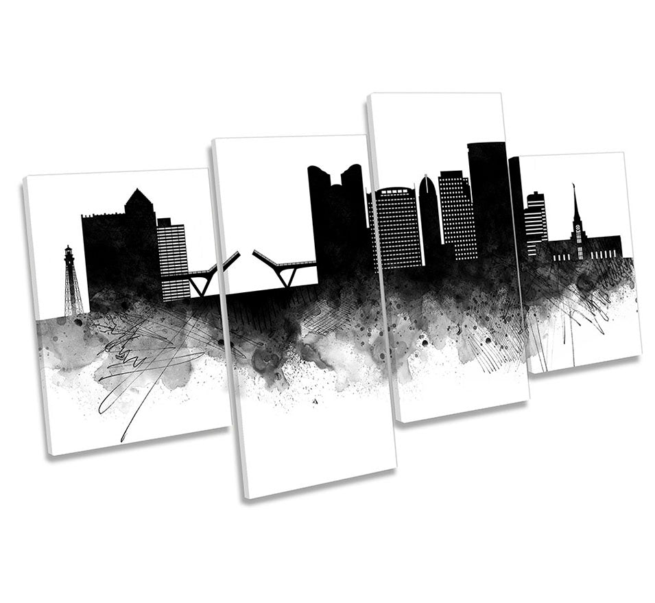 Fort Lauderdale Abstract City Skyline Black