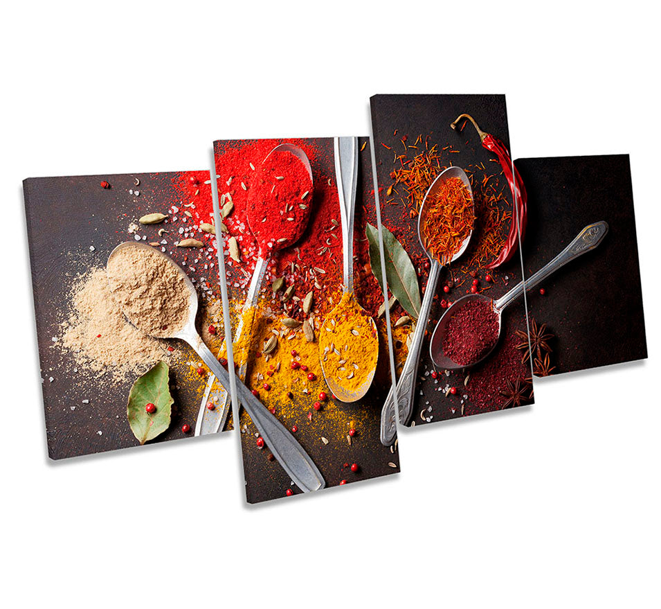 Spices Spoons Herbs Kitchen Red